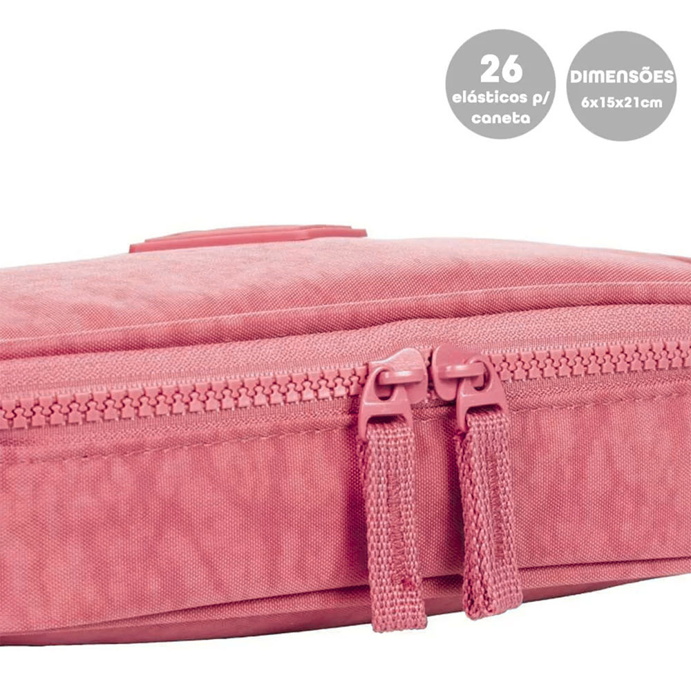 Foto 2 de Estojo baú escolar especial crinkle apricot sestini