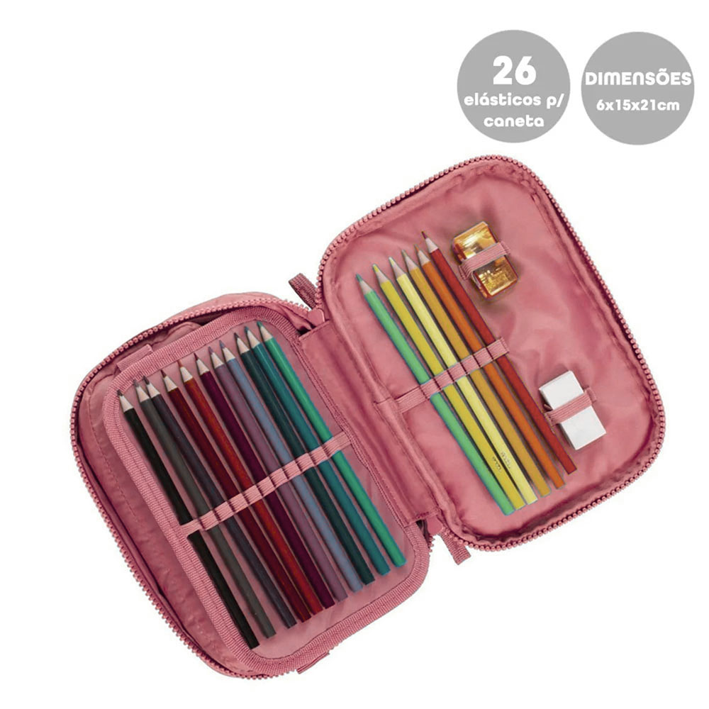 Foto 4 de Estojo baú escolar especial crinkle apricot sestini