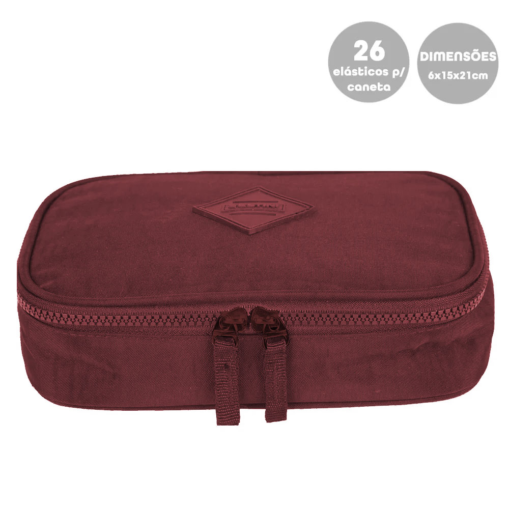 Foto 4 de Estojo baú escolar especial crinkle vinho sestini