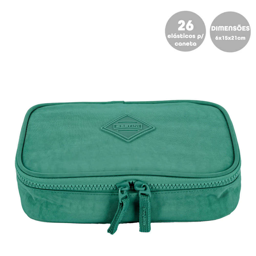 Foto 4 de Estojo baú escolar especial crinkle verde jade sestini