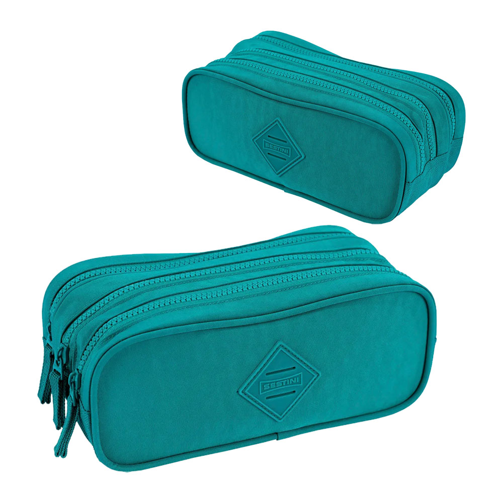 Foto 2 de Estojo 3 divisórias crinkle verde jade sestini