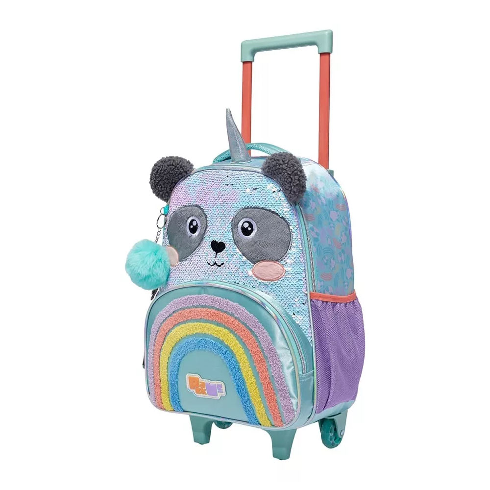 Foto 2 de Mochila rodinhas pack me sweet panda paetê verde pacific