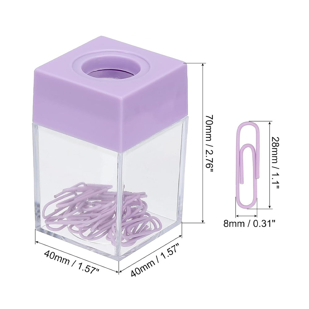 Foto 2 de Porta clips magnético 60 clips 28mm candy colors lilás vmp