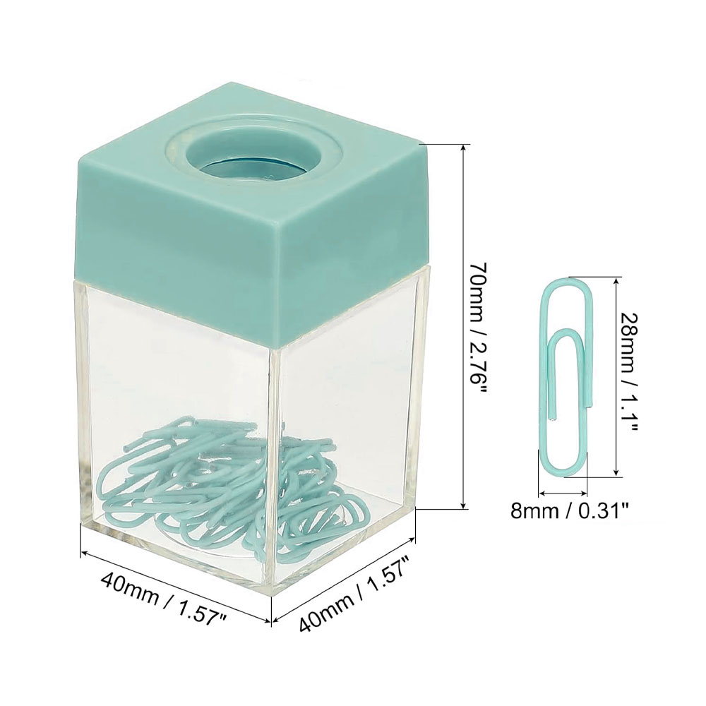 Foto 2 de Porta clips magnético 60 clips 28mm candy colors verde vmp