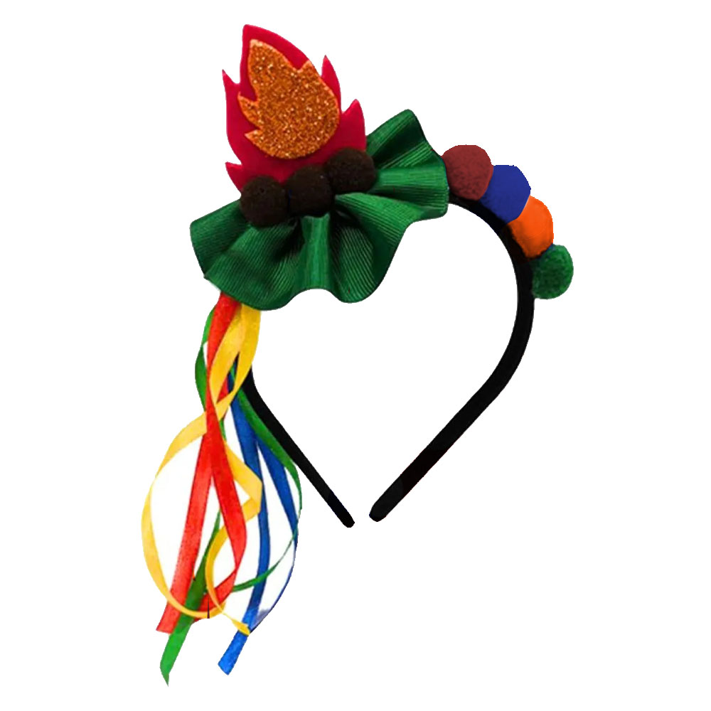 Foto 3 de Tiara festa junina com fogueira sortida trabalhada fitas