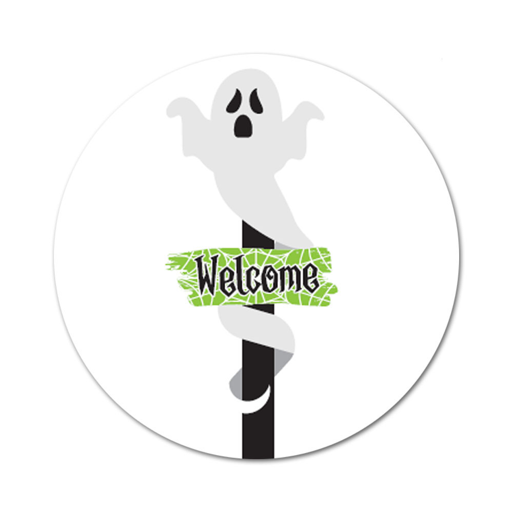 Foto 2 de Enfeite placa jardim fantasma welcome festa halloween