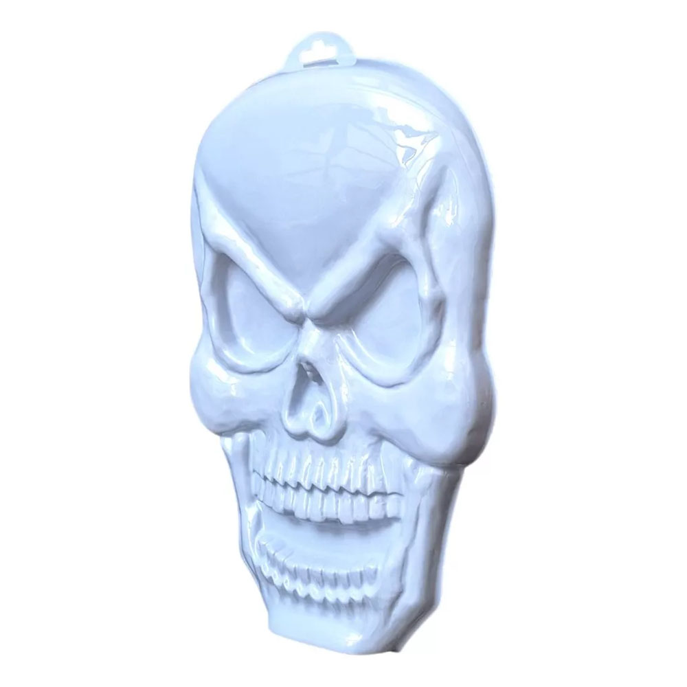 Foto 3 de Painel caveira decorativa 50x34cm branco halloween