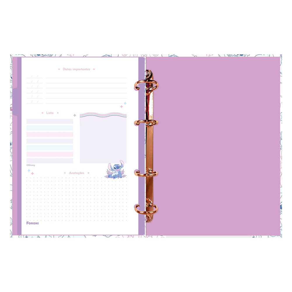 Foto 2 de Fichário argolado sem lombo 120fls stitch foroni