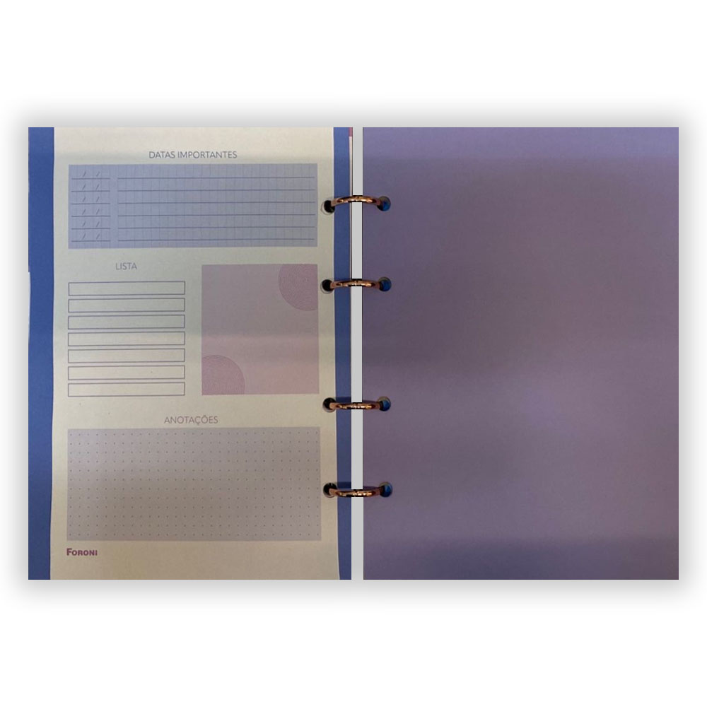 Foto 3 de Fichário 4 fechos colegial bali poa 160fls foroni