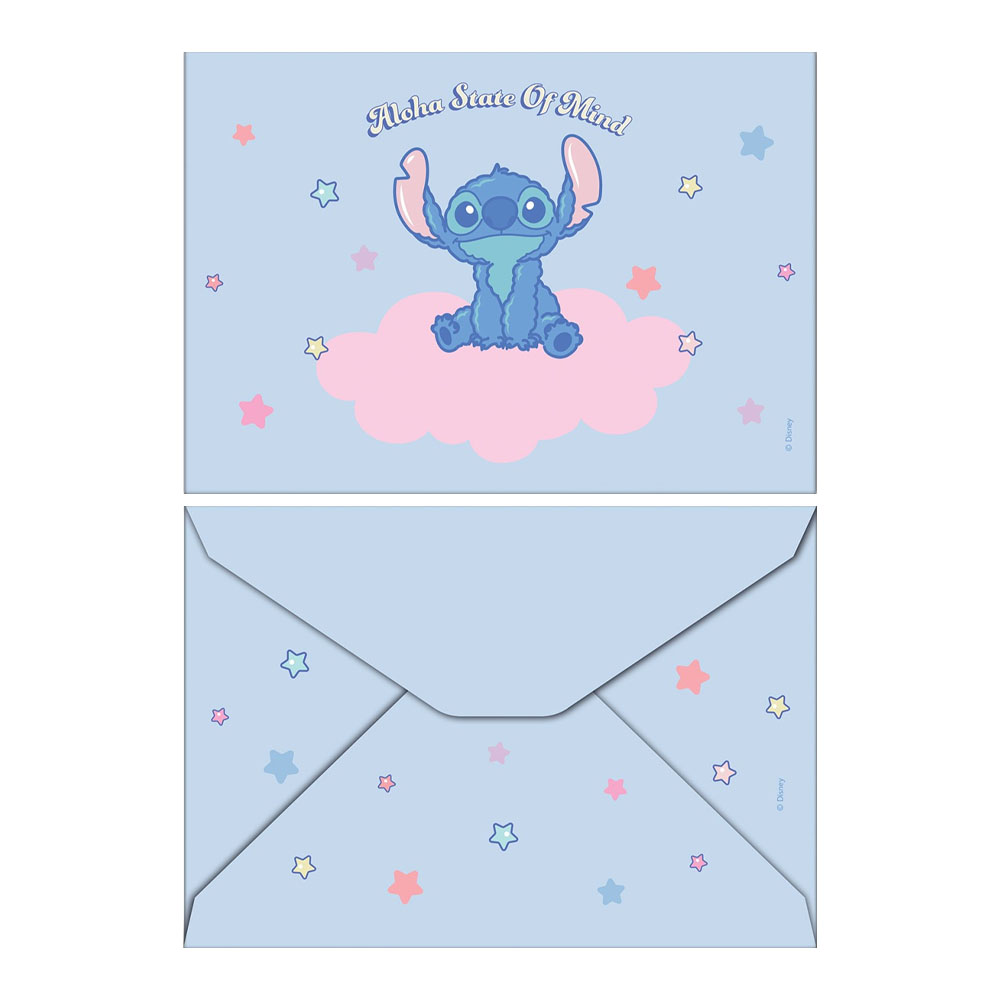 Foto 3 de Kit 8 cards 8 envelopes 1 cartela de adesivos stitch foroni