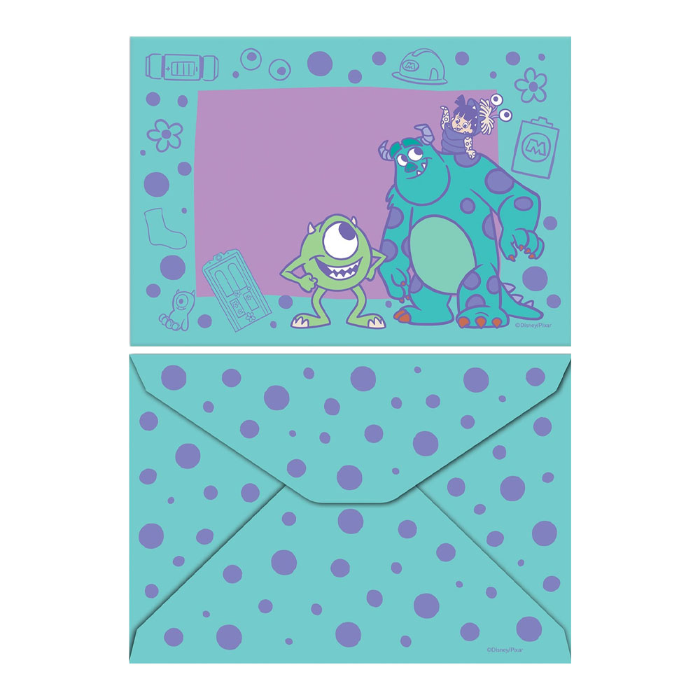 Foto 3 de Kit 8 cards 8 envelopes 1 cartela de adesivos sulley foroni