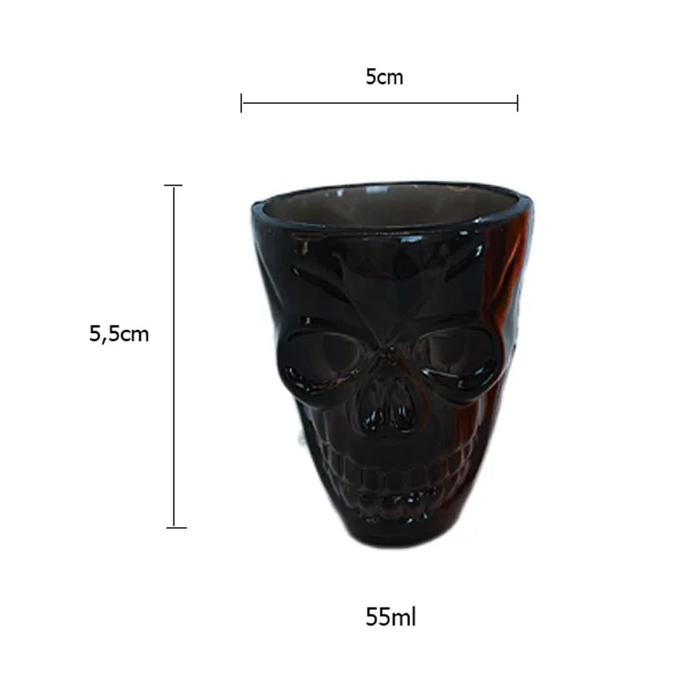 Foto 3 de Copo dose shot caveira kit c/ 4und cor sortida halloween ydh