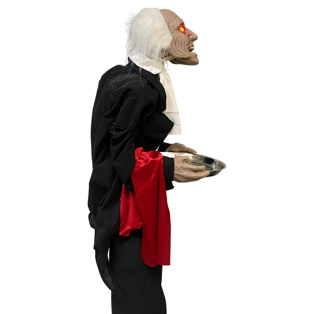 Foto 2 de Boneco mordomo horripilante som luz movimento halloween ydh
