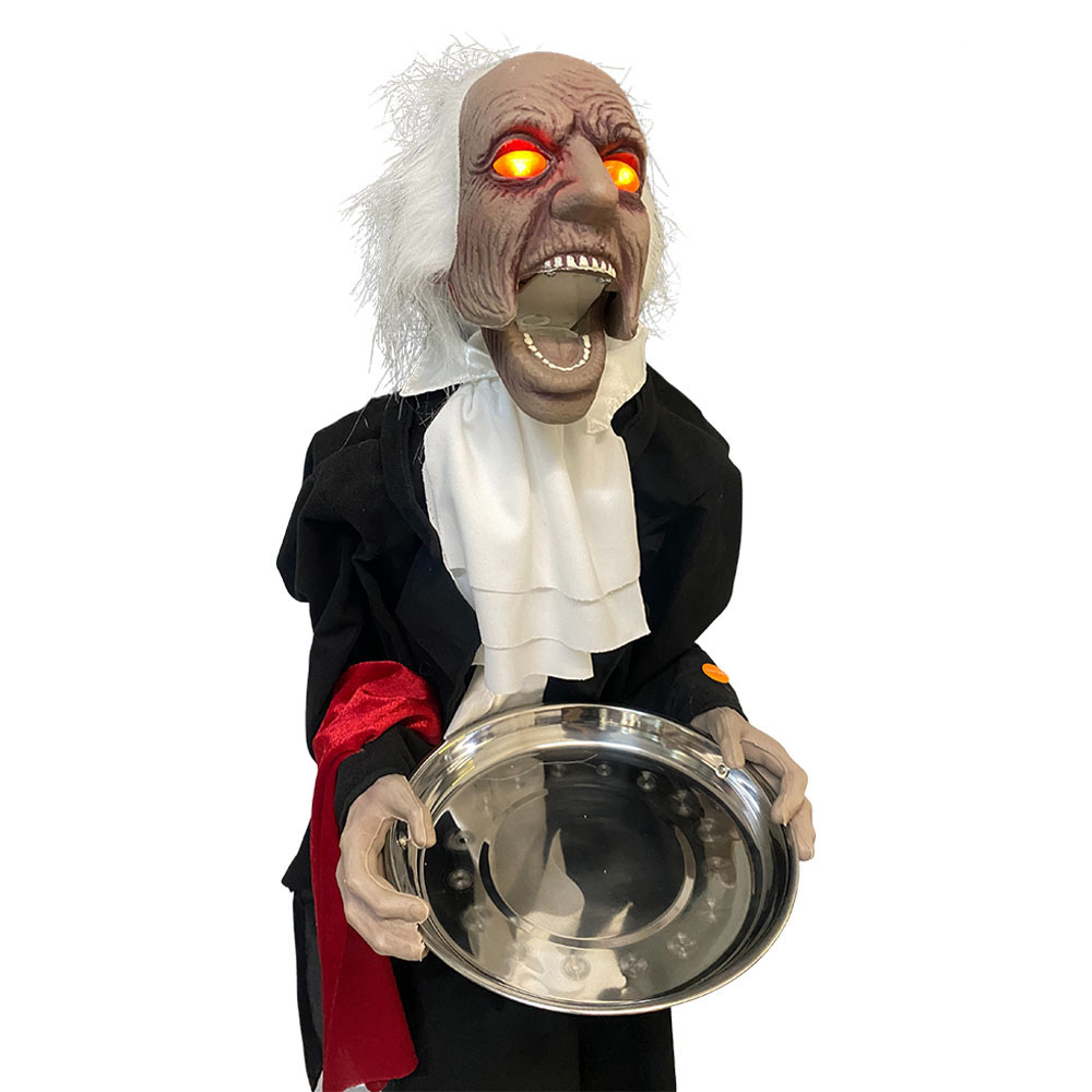 Foto 3 de Boneco mordomo horripilante som luz movimento halloween ydh