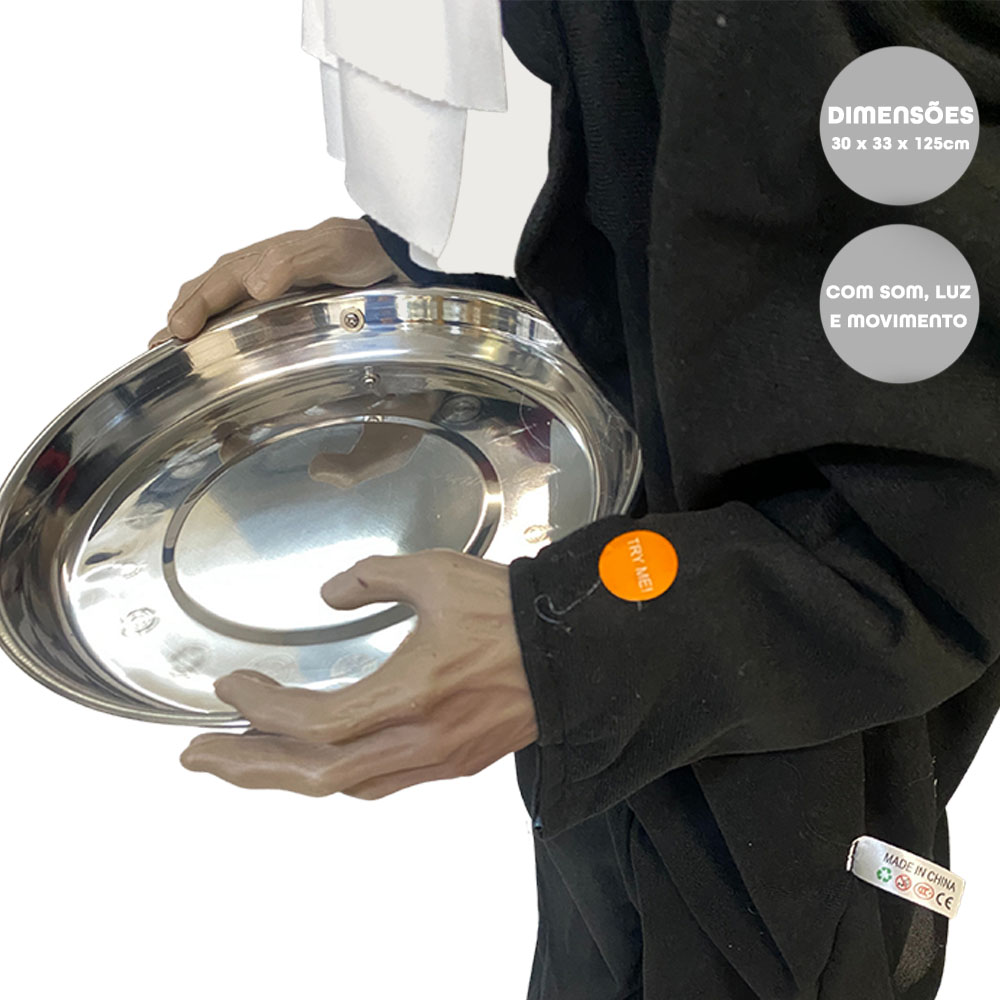 Foto 5 de Boneco mordomo horripilante som luz movimento halloween ydh