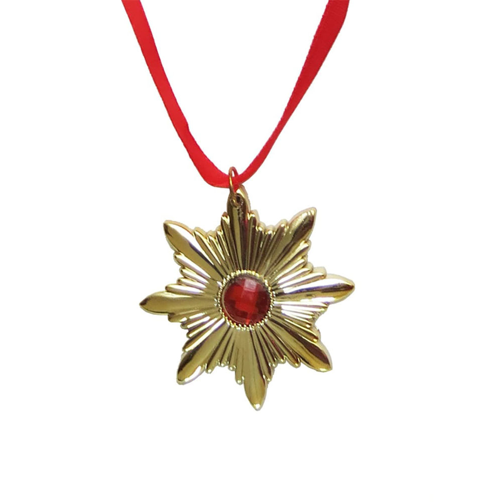 Foto 2 de Colar conde drácula dourado e vermelho fantasia halloween