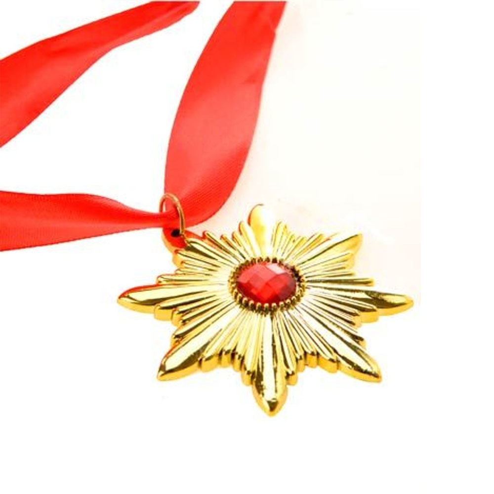 Foto 3 de Colar conde drácula dourado e vermelho fantasia halloween