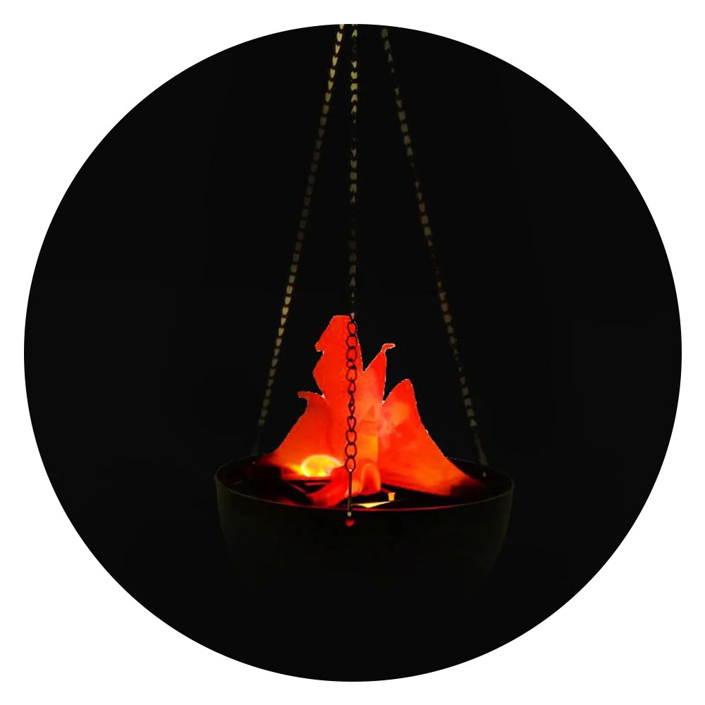 Foto 2 de Fogueira elétrica p/ pendurar chama artificial led halloween