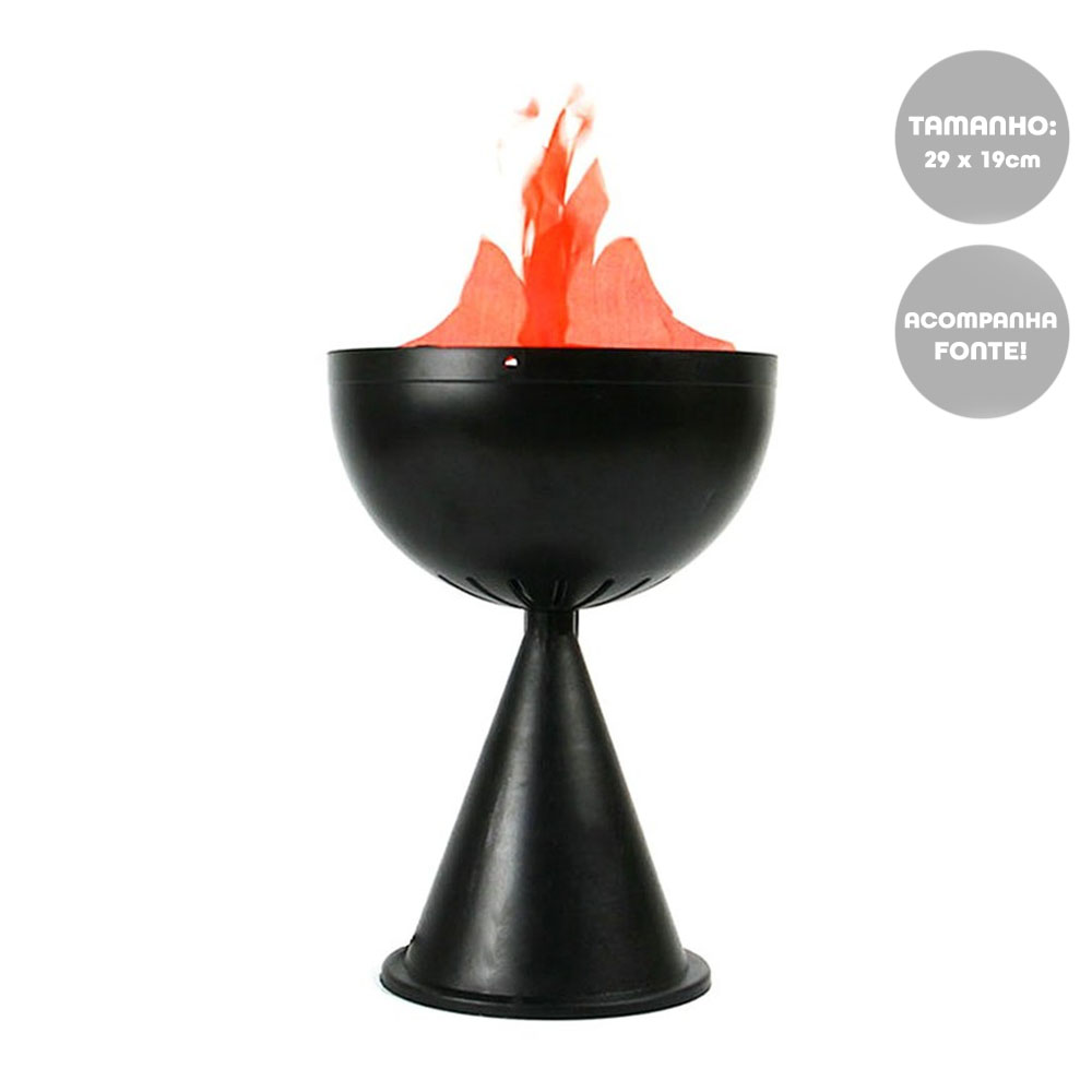 Foto 4 de Fogueira elétrica c/ pé chamas artificiais led halloween