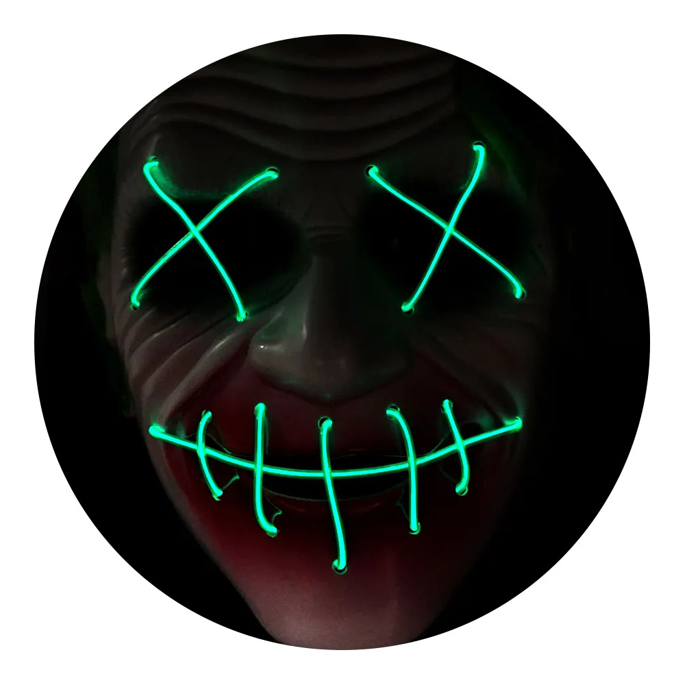 Foto 3 de Máscara coringa com led verde halloween fantasia