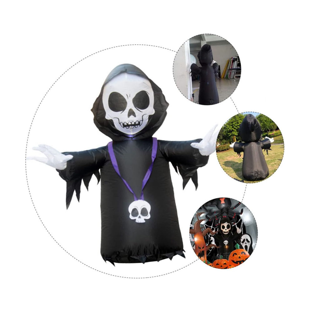 Foto 3 de Decoração caveira da morte inflável 120cm halloween ydh