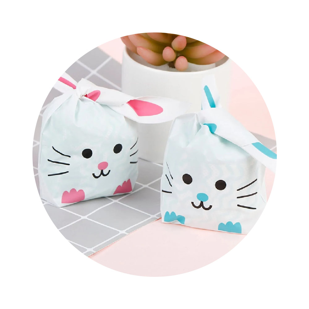 Foto 3 de Sacolinha embalagem de coelho 22x12cm c/ 10un rosa br festas