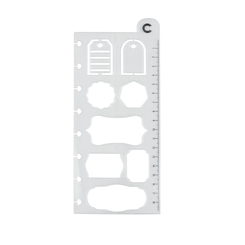 Foto 3 de Régua stencil criativa transparente 19cm caderno inteligente