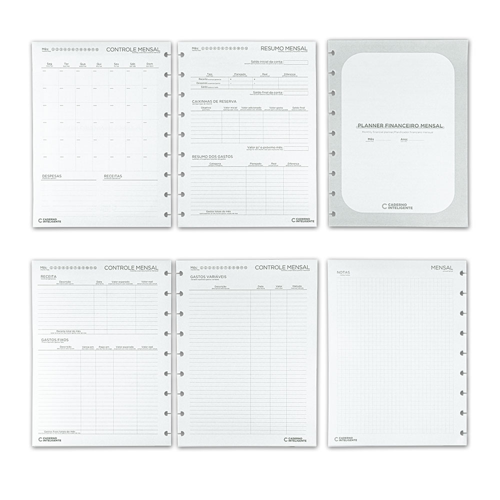 Foto 3 de Caderno inteligente refil planner financeiro médio 54fl 120g