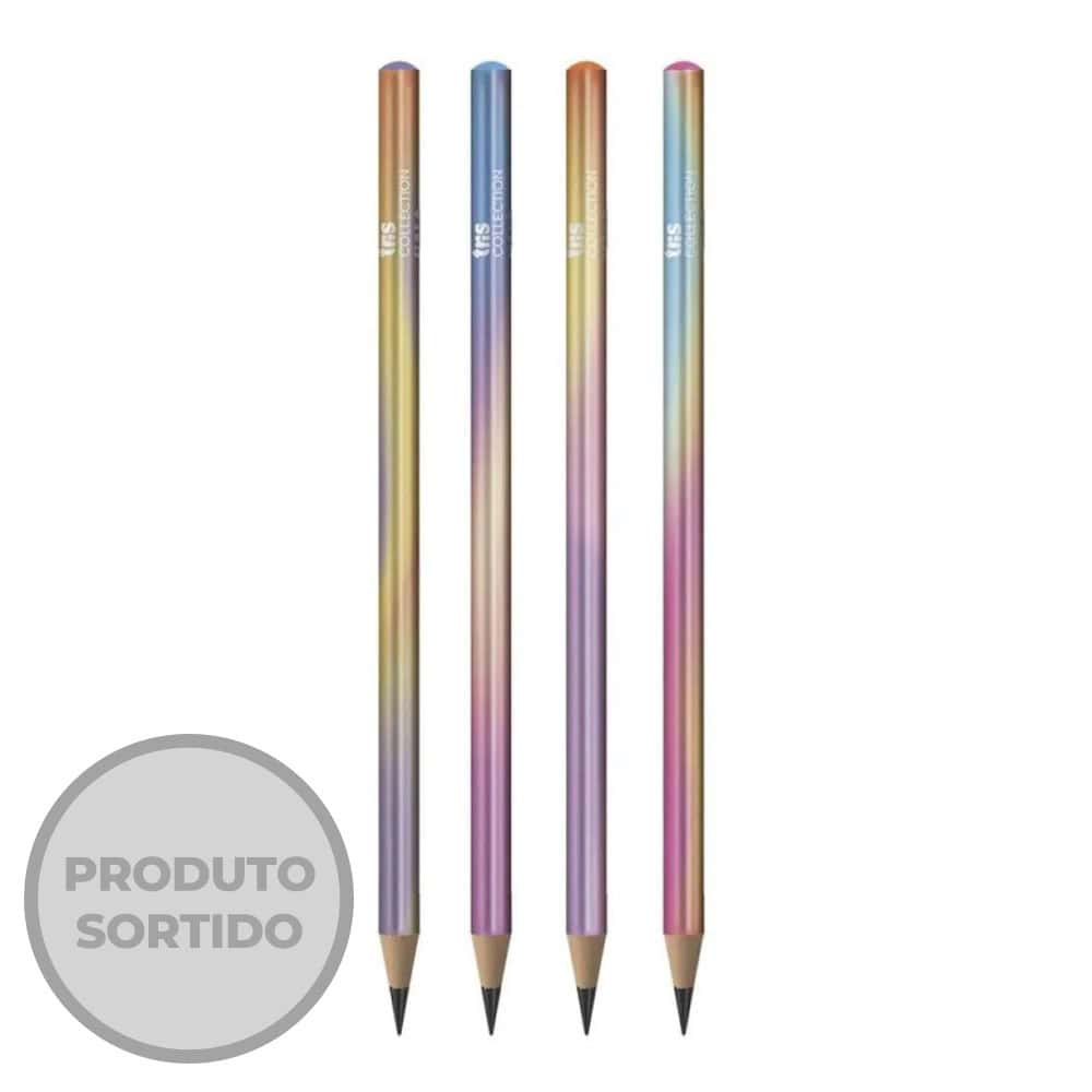 Lápis escolar hb collect holográfico 1und sortido tris