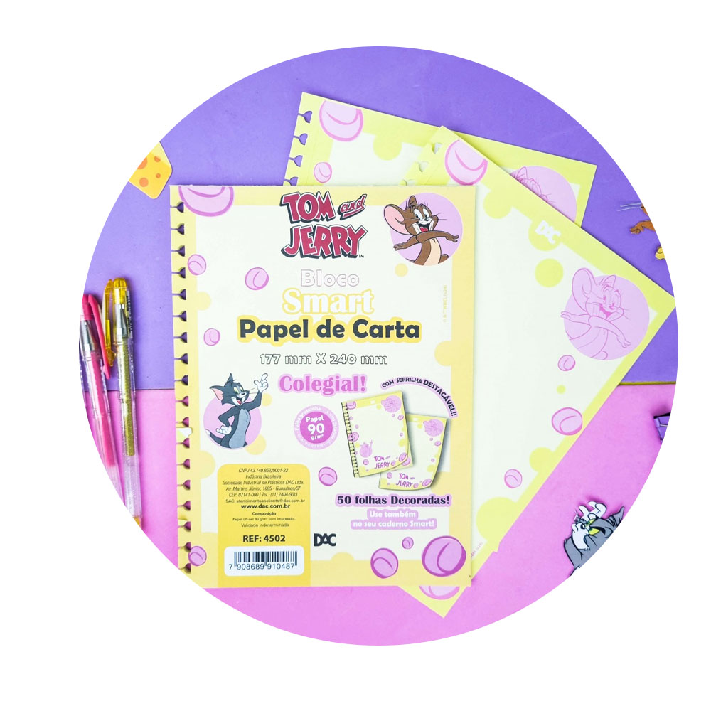 Foto 2 de Bloco papel de carta smart s/ pauta 50fls tom & jerry dac