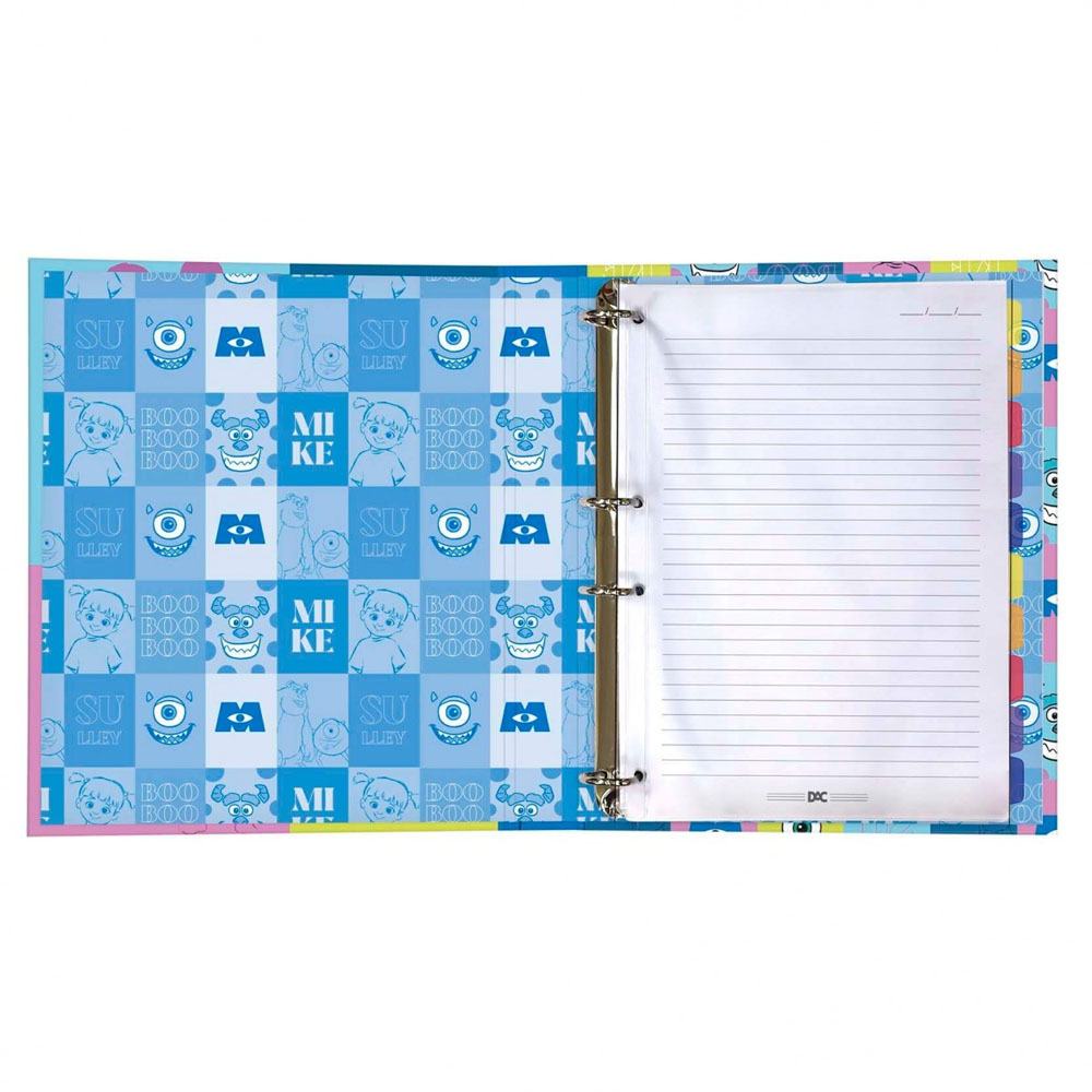 Foto 2 de Fichário colegial 10 div. 48fls disney monstros s.a dac