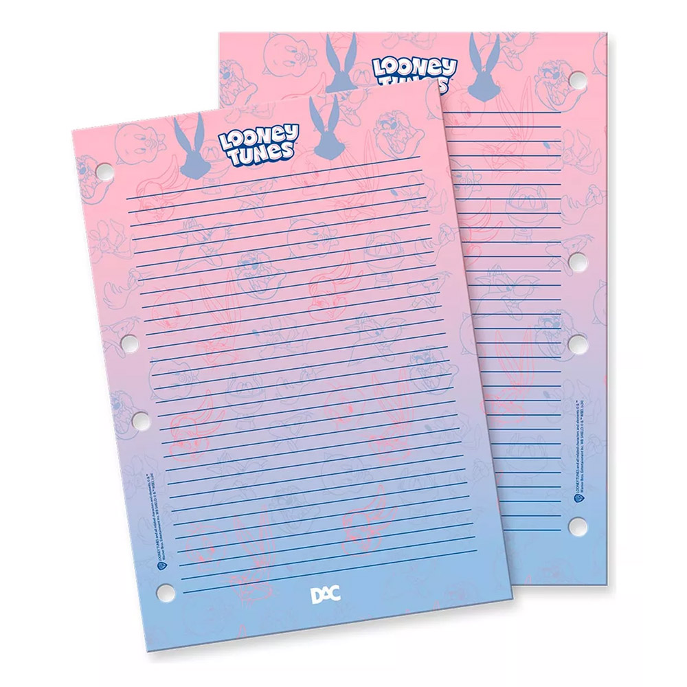 Foto 2 de Fichário colegial looney tunes argolado 144 folhas dac