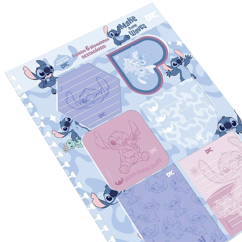 Foto 3 de Bloquinhos caderno smart unv stitch 6 uni 20fhs dac