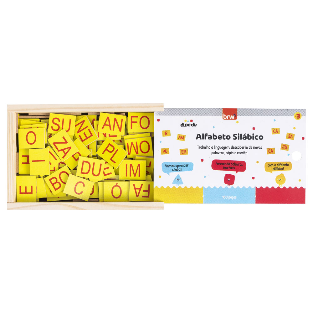 Foto 2 de Jogo educativo alfabeto silábico c/ 180pçs dipedu brw