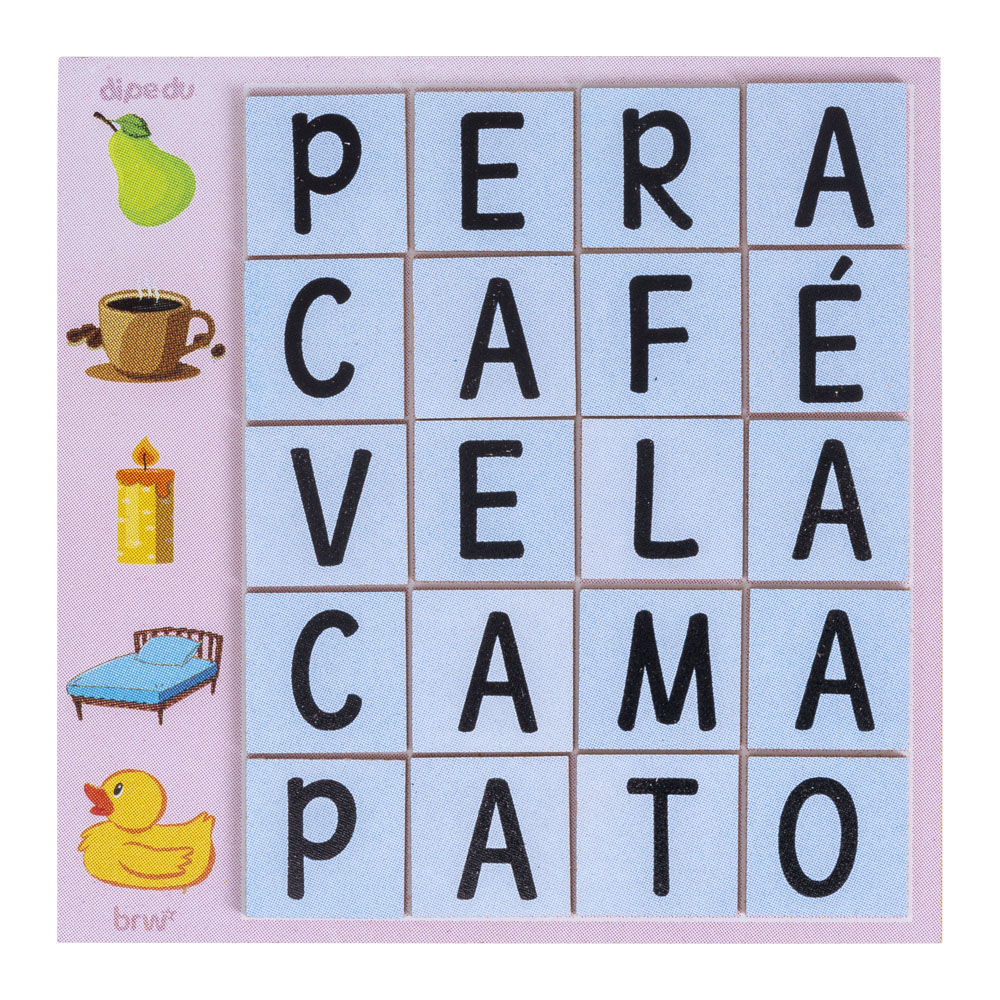 Foto 3 de Jogo bingo das palavras em madeira 130pçs dipedu brw