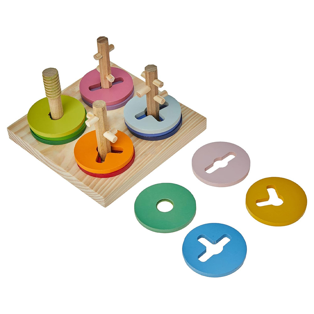 Foto 3 de Brinquedo educativo passa círculos 16 peças dipedu  brw