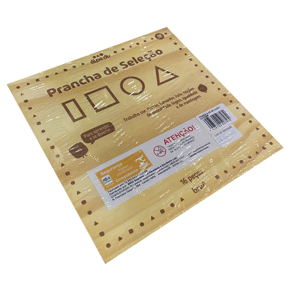 Foto 3 de Brinquedo blocos prancha de seleção 16pçs dipedu brw