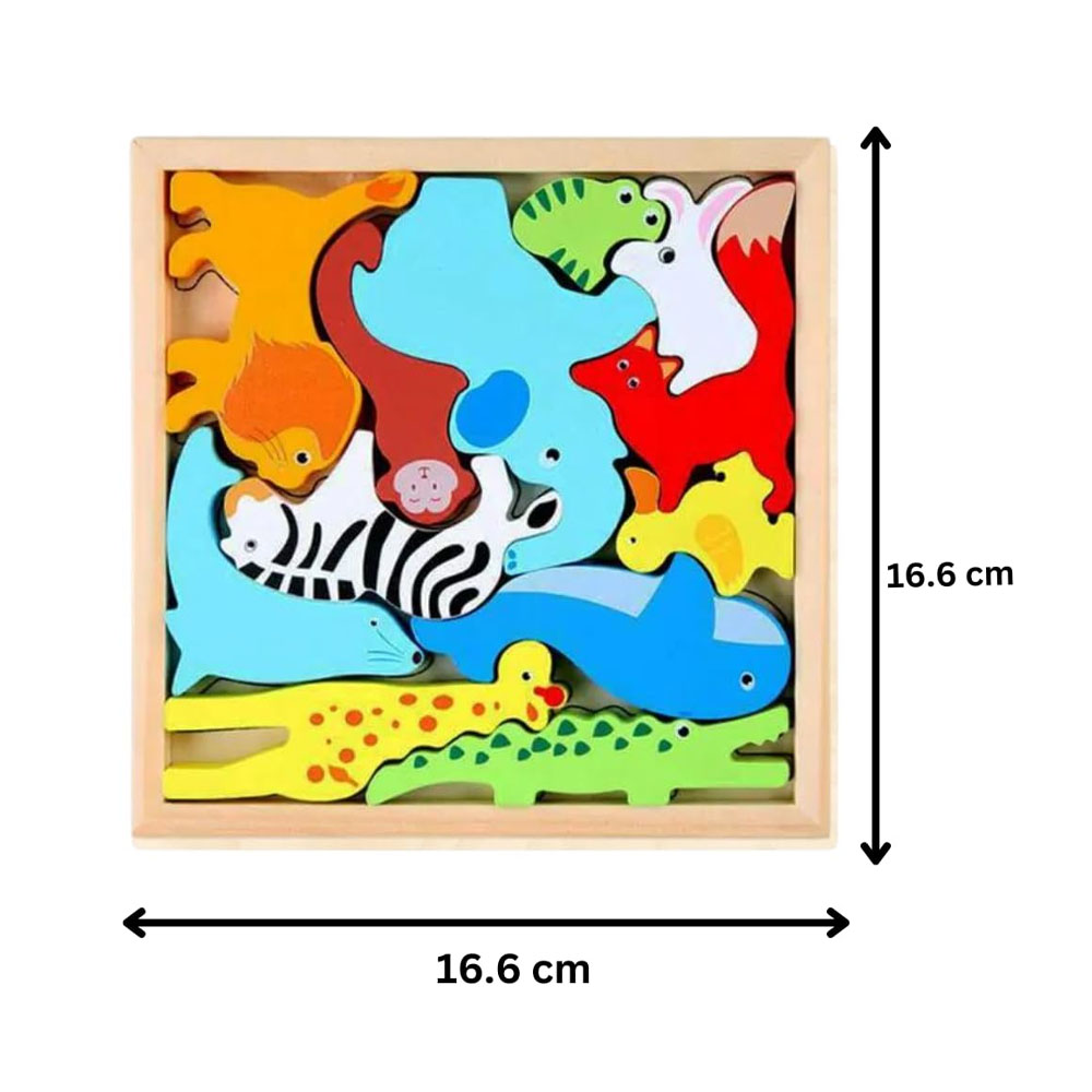 Foto 3 de Tabuleiro colecione e encaixe em mdf animais toy mix