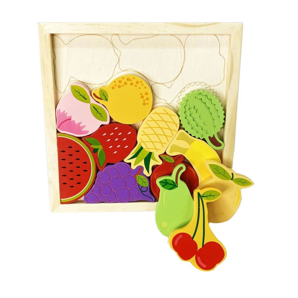 Foto 2 de Tabuleiro colecione e encaixe em mdf frutas toy mix