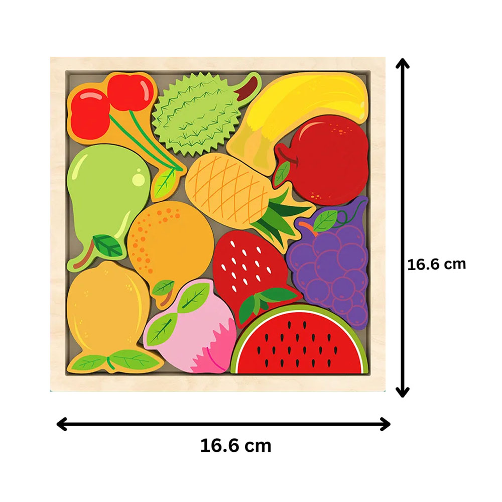 Foto 3 de Tabuleiro colecione e encaixe em mdf frutas toy mix