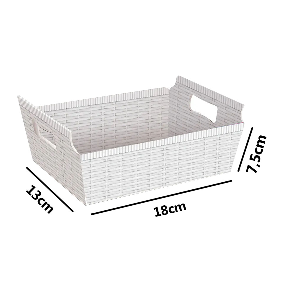 Foto 2 de Cesta de cartão vime branco tamanho p cromus