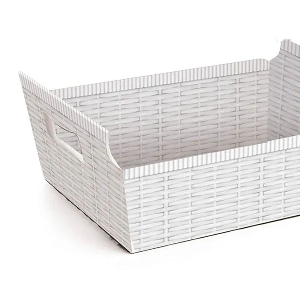 Foto 3 de Cesta de cartão vime branco tamanho p cromus