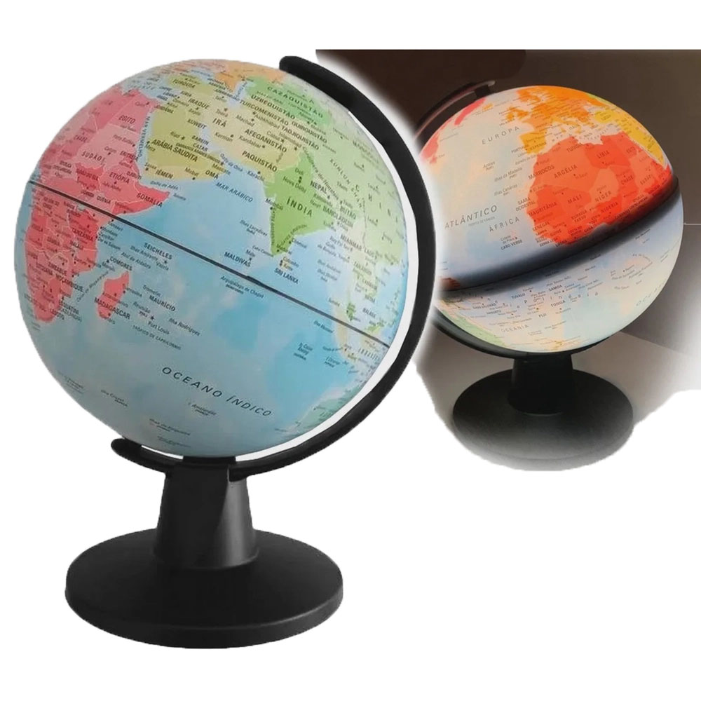 Foto 3 de Globo terrestre político 16cm led 5v mini usb luminária luce