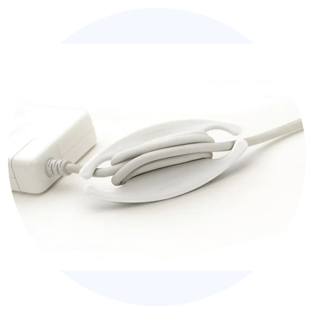 Foto 2 de Organizador de cabos grande 3 unidades branco bobino