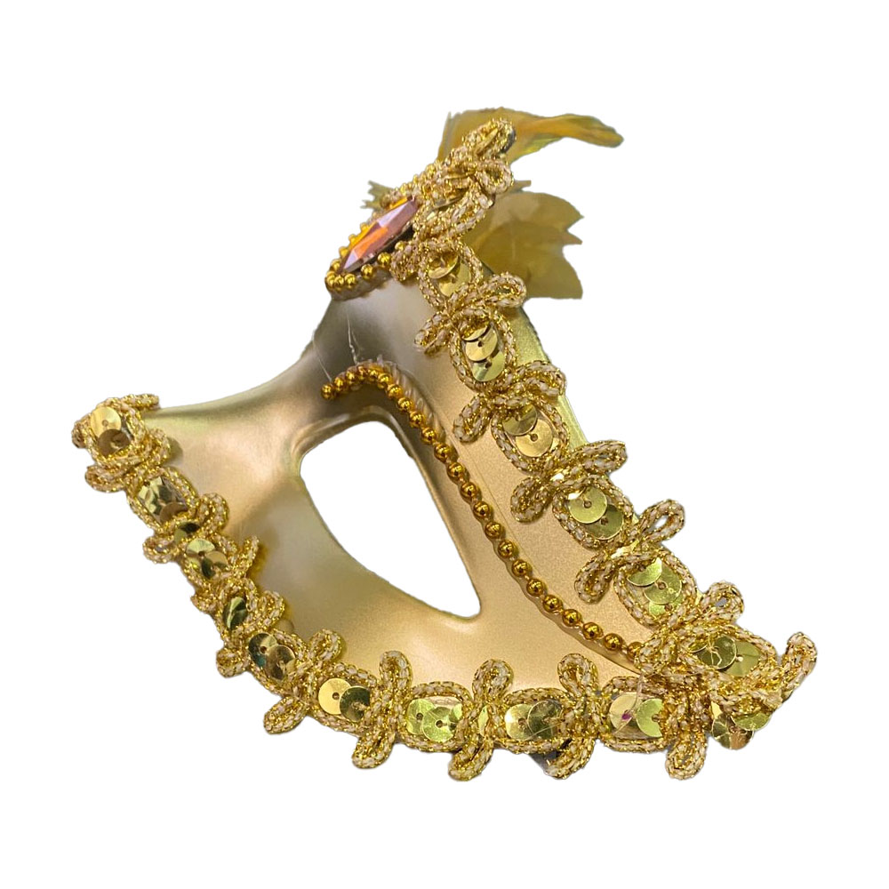 Foto 3 de Máscara veneza c/ flor lateral dourada fantasia baile