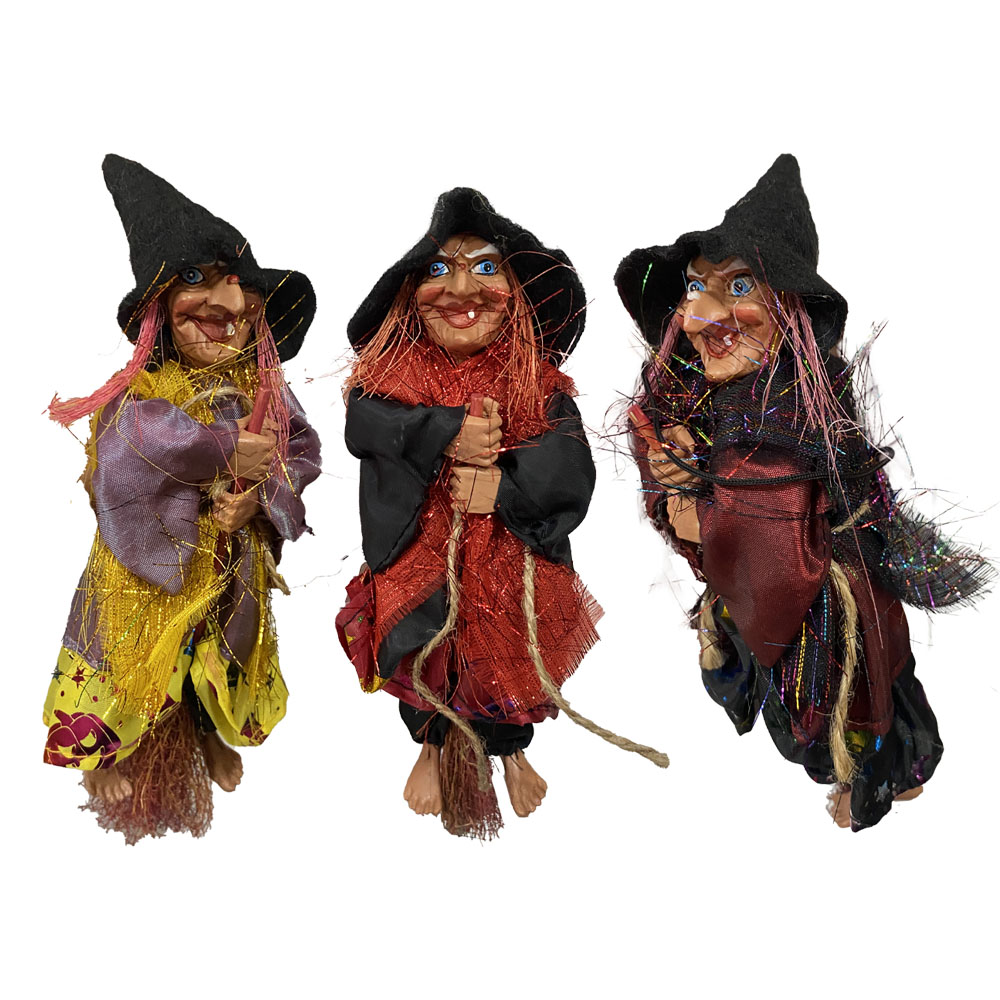 Foto 2 de Bruxa voadora 20cm simples 1und sortida halloween decoração