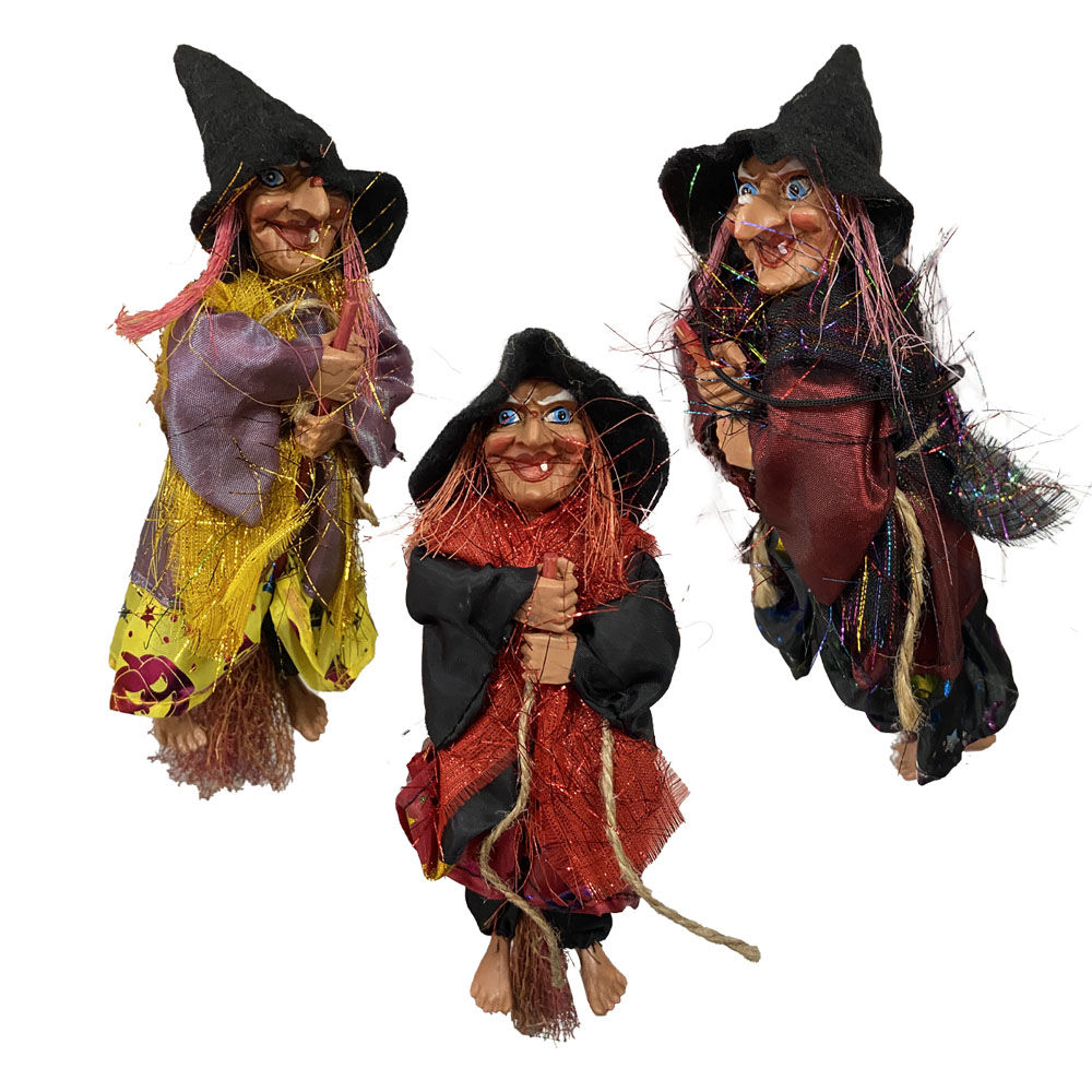 Foto 3 de Bruxa voadora 20cm simples 1und sortida halloween decoração