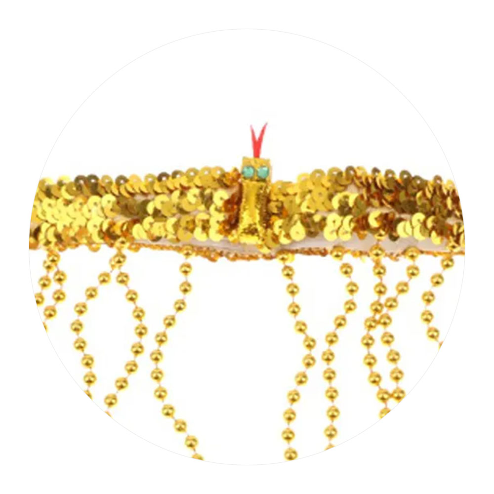 Foto 3 de Faixa cleopatra dourada c/ lantejoulas fantasia halloween