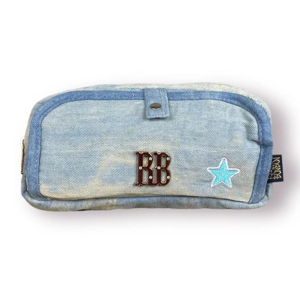 Foto 2 de Estojo 2 divisórias juvenil  jeans azul claro rebecca bonbon