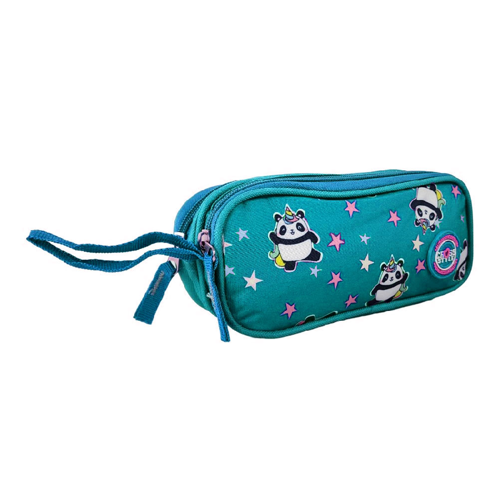 Foto 2 de Estojo 2 divisórias cross style panda unicórnio verde clio